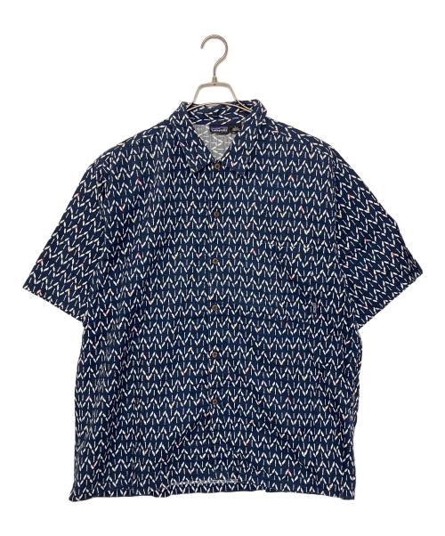 Patagonia（パタゴニア）Patagonia (パタゴニア) ACシャツ　カスリ柄　半袖シャツ ネイビー サイズ:Lの古着・服飾アイテム