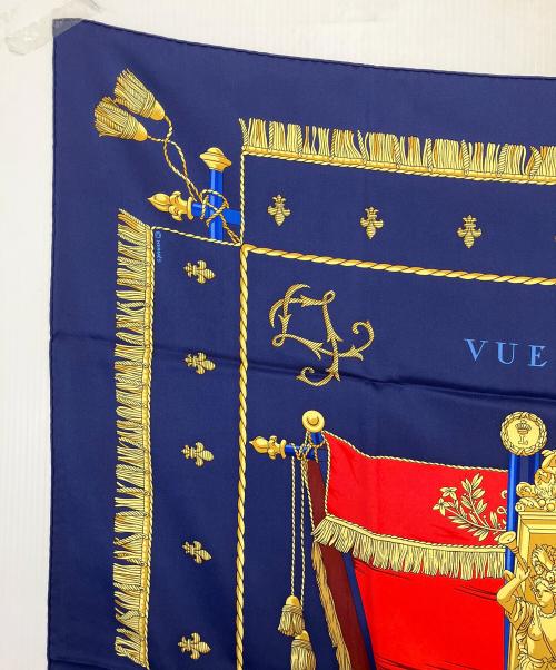 HERMES（エルメス）HERMES (エルメス) カレ90　シルクスカーフ ネイビーの古着・服飾アイテム