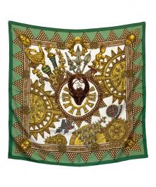 HERMES（エルメス）の古着「カレ90　シルクスカーフ」｜黄緑