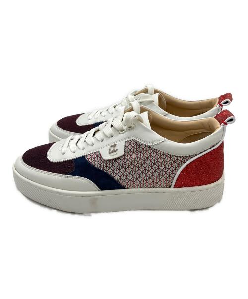Christian Louboutin（クリスチャン・ルブタン）Christian Louboutin (クリスチャン・ルブタン) HAPPYRUI FLAT GLIT ホワイト×レッド サイズ:42 1/2の古着・服飾アイテム