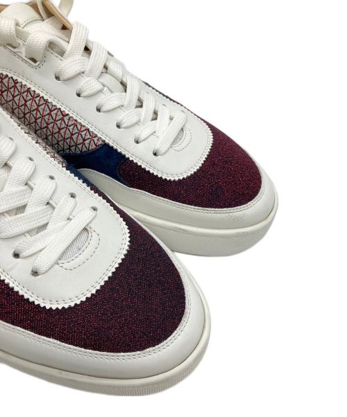 Christian Louboutin（クリスチャン・ルブタン）Christian Louboutin (クリスチャン・ルブタン) HAPPYRUI FLAT GLIT ホワイト×レッド サイズ:42 1/2の古着・服飾アイテム