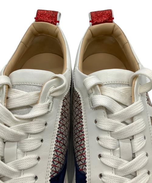 Christian Louboutin（クリスチャン・ルブタン）Christian Louboutin (クリスチャン・ルブタン) HAPPYRUI FLAT GLIT ホワイト×レッド サイズ:42 1/2の古着・服飾アイテム