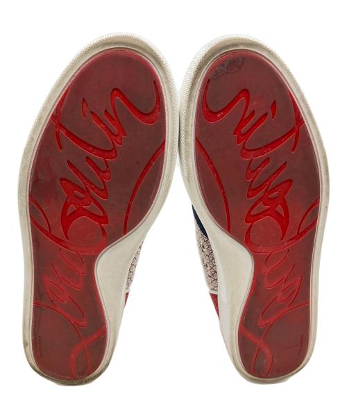Christian Louboutin（クリスチャン・ルブタン）Christian Louboutin (クリスチャン・ルブタン) HAPPYRUI FLAT GLIT ホワイト×レッド サイズ:42 1/2の古着・服飾アイテム
