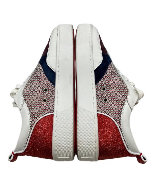 Christian Louboutin（クリスチャン・ルブタン）Christian Louboutin (クリスチャン・ルブタン) HAPPYRUI FLAT GLIT ホワイト×レッド サイズ:42 1/2の古着・服飾アイテム