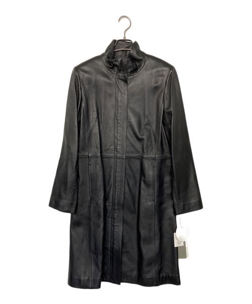 YUKI BELLE FEMME（YUKI BELLE FEMME）YUKI BELLE FEMME (YUKI BELLE FEMME) レザーコート ブラック サイズ:11号の古着・服飾アイテム