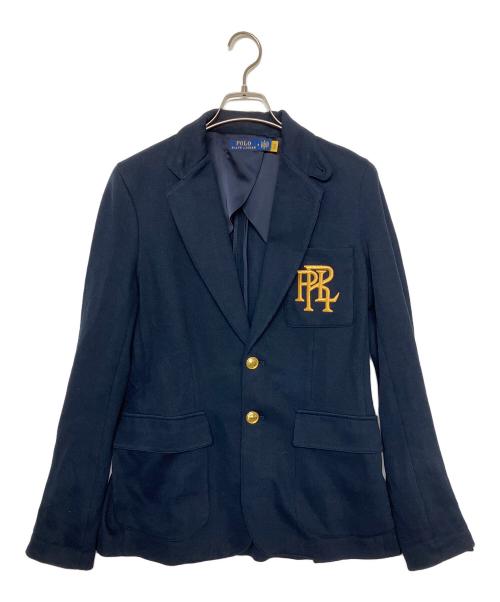 POLO RALPH LAUREN（ポロ・ラルフローレン）POLO RALPH LAUREN (ポロ・ラルフローレン) ニットコットンブレザー ネイビー サイズ:８の古着・服飾アイテム