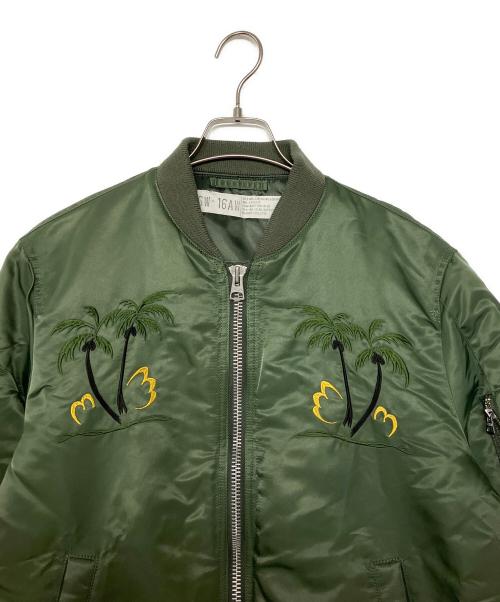 HIDEOUT（HIDEOUT）HIDEOUT (HIDEOUT) ホノルル　GODWIND　刺繍MA-1ジャケット グリーン サイズ:Mの古着・服飾アイテム