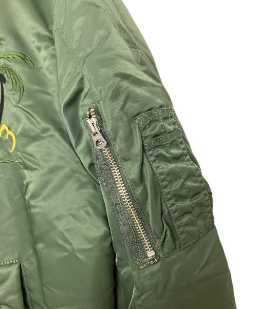 HIDEOUT（HIDEOUT）HIDEOUT (HIDEOUT) ホノルル　GODWIND　刺繍MA-1ジャケット グリーン サイズ:Mの古着・服飾アイテム
