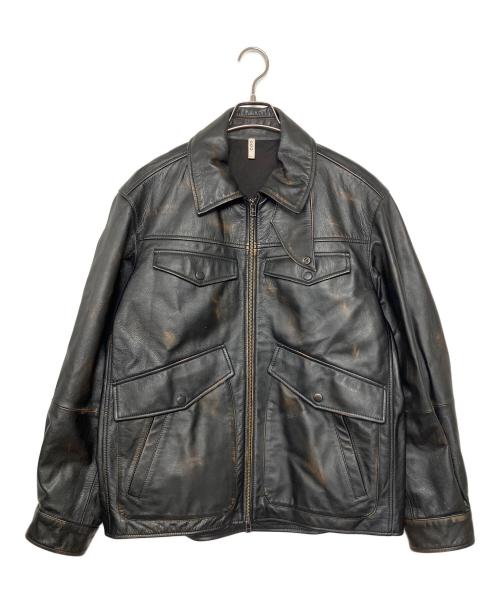 CCU（シーシーユー）CCU (シーシーユー) レザーブルゾン ブラック サイズ:２の古着・服飾アイテム