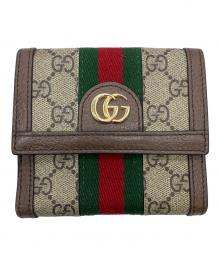GUCCI（グッチ）の古着「GGスプリーム　2つ折り財布」｜ベージュ