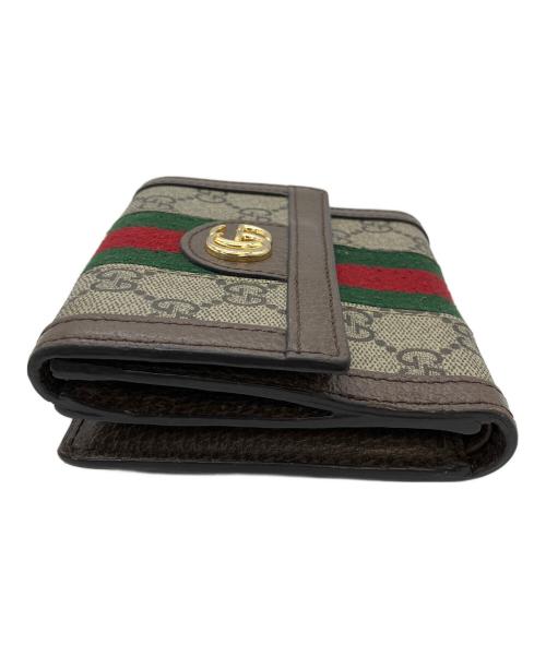 GUCCI（グッチ）GUCCI (グッチ) GGスプリーム　2つ折り財布 ベージュの古着・服飾アイテム