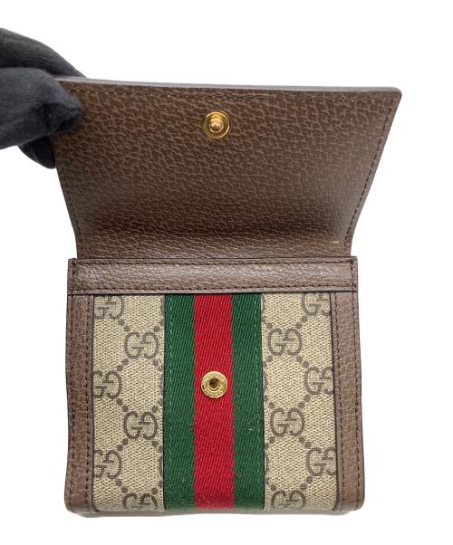 GUCCI（グッチ）GUCCI (グッチ) GGスプリーム　2つ折り財布 ベージュの古着・服飾アイテム