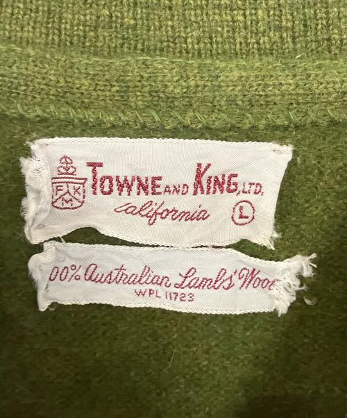 TOWNE AND KING（タウン＆キング）TOWNE AND KING (タウン＆キング) 60s　ニットポロシャツ グリーン サイズ:Lの古着・服飾アイテム