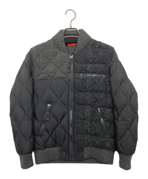 DIESEL（ディーゼル）DIESEL (ディーゼル) ニット切替ダウンジャケット ブラック サイズ:XSの古着・服飾アイテム