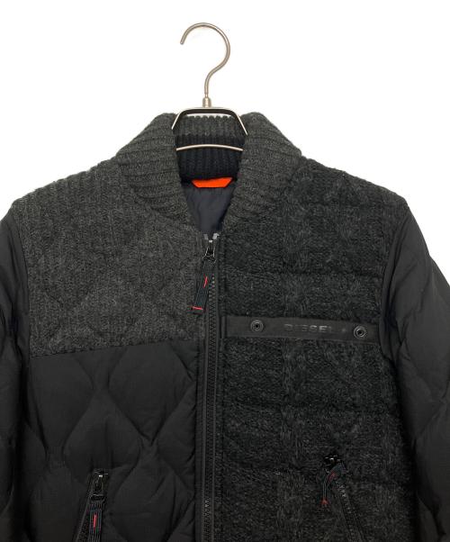 DIESEL（ディーゼル）DIESEL (ディーゼル) ニット切替ダウンジャケット ブラック サイズ:XSの古着・服飾アイテム