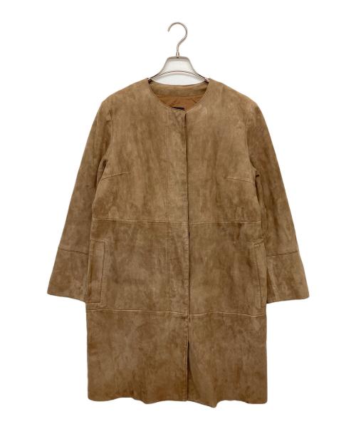 Max Mara WEEK END LINE（マックスマーラ ウイークエンドライン）MAX MARA WEEK END LINE (マックスマーラ ウイークエンドライン) ノーカラーコート ブラウン サイズ:42の古着・服飾アイテム