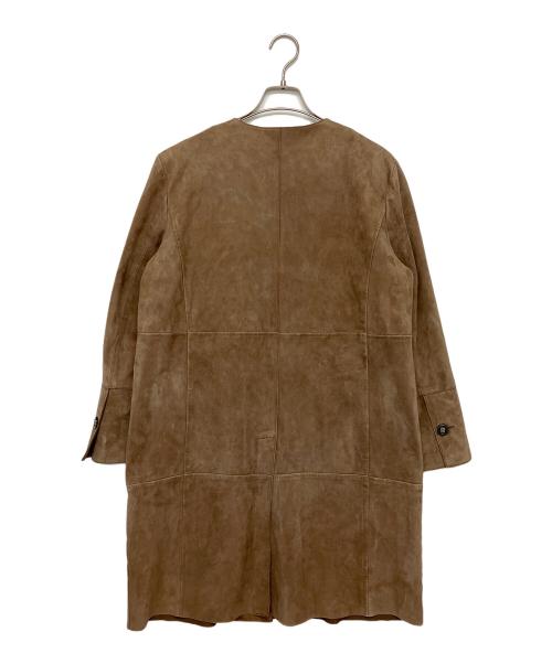 Max Mara WEEK END LINE（マックスマーラ ウイークエンドライン）MAX MARA WEEK END LINE (マックスマーラ ウイークエンドライン) ノーカラーコート ブラウン サイズ:42の古着・服飾アイテム