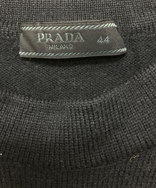PRADA（プラダ）PRADA (プラダ) SMM909 S182　切替ニット ブラック サイズ:44の古着・服飾アイテム