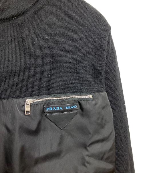 PRADA（プラダ）PRADA (プラダ) SMM909 S182　切替ニット ブラック サイズ:44の古着・服飾アイテム