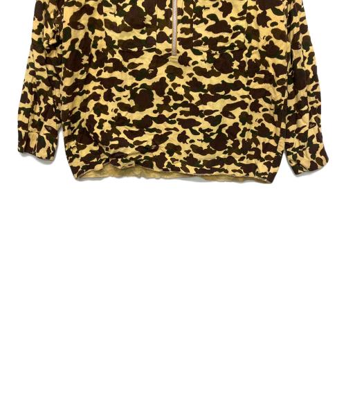 A BATHING APE（ア ベイシング エイプ）A BATHING APE (ア ベイシング エイプ) ハーフジップシャツ ブラウン サイズ:Mの古着・服飾アイテム