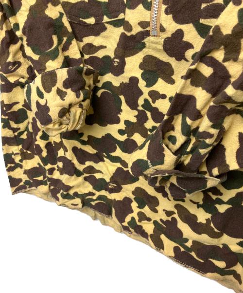 A BATHING APE（ア ベイシング エイプ）A BATHING APE (ア ベイシング エイプ) ハーフジップシャツ ブラウン サイズ:Mの古着・服飾アイテム