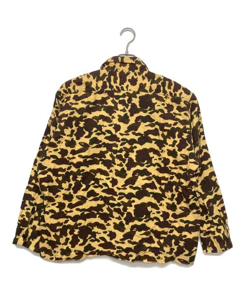 A BATHING APE（ア ベイシング エイプ）A BATHING APE (ア ベイシング エイプ) ハーフジップシャツ ブラウン サイズ:Mの古着・服飾アイテム