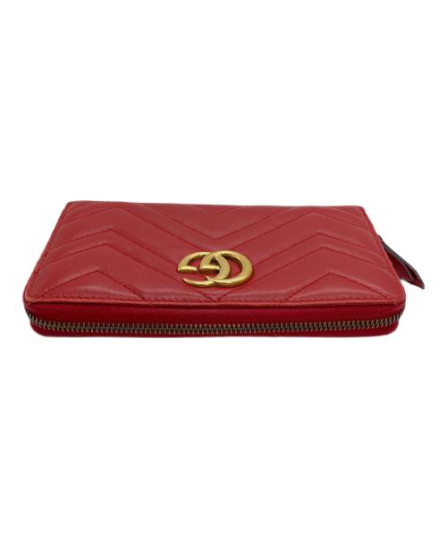 GUCCI（グッチ）GUCCI (グッチ) GGマーモント 長財布 レッドの古着・服飾アイテム