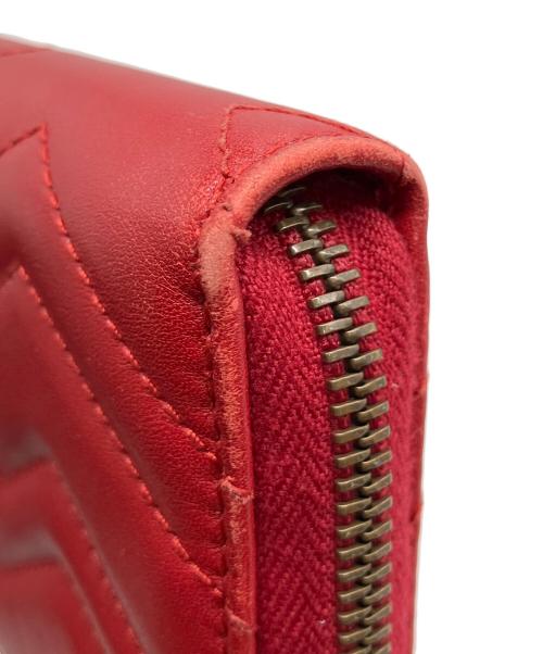 GUCCI（グッチ）GUCCI (グッチ) GGマーモント 長財布 レッドの古着・服飾アイテム