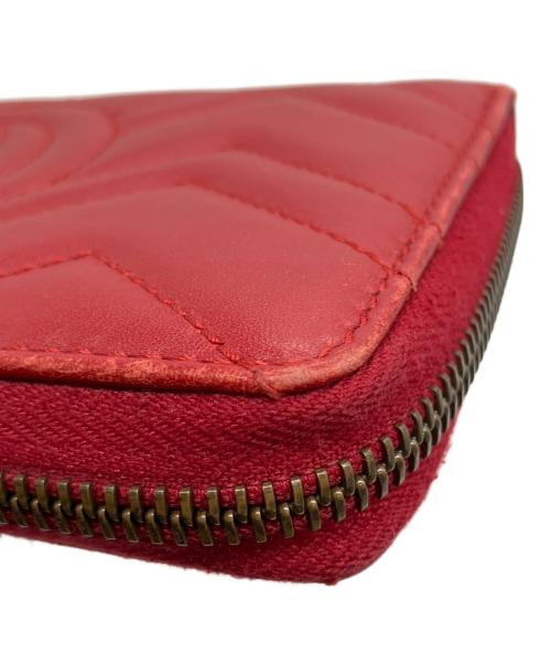 GUCCI（グッチ）GUCCI (グッチ) GGマーモント 長財布 レッドの古着・服飾アイテム