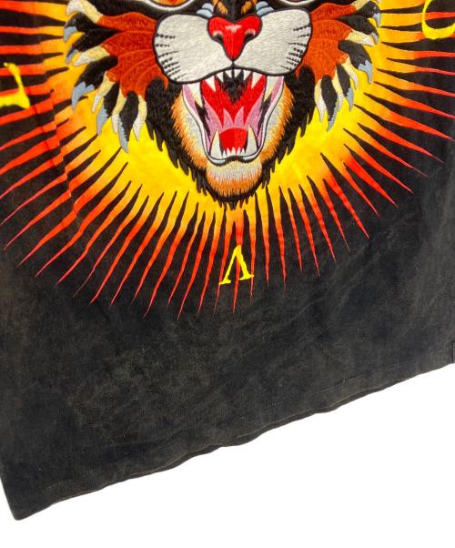 GUCCI（グッチ）GUCCI (グッチ) アングリーキャット 刺繍 両面プリント ヴィンテージ加工半袖カットソー ブラック サイズ:FREEの古着・服飾アイテム