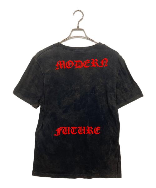 GUCCI（グッチ）GUCCI (グッチ) アングリーキャット 刺繍 両面プリント ヴィンテージ加工半袖カットソー ブラック サイズ:FREEの古着・服飾アイテム