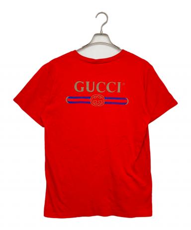 ア*】様 【レア】GUCCI グッチ 半袖カットソー シルク レッド　総柄　ロゴ 中古・古着通販】GUCCI (グッチ) 半袖カットソー レッド サイズ:M
