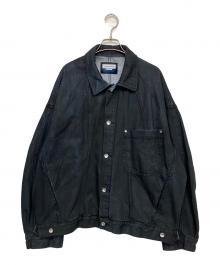MAISON SPECIAL（メゾンスペシャル）の古着「Three-Dimensional Prime-Over Cutting Denim Jacket」｜ブラック