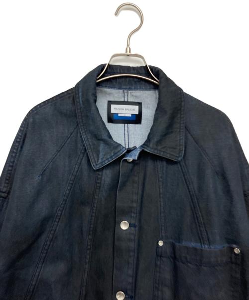 MAISON SPECIAL（メゾンスペシャル）MAISON SPECIAL (メゾンスペシャル) Three-Dimensional Prime-Over Cutting Denim Jacket ブラック サイズ:１の古着・服飾アイテム