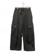 MAISON SPECIALメゾンスペシャル）の古着「Chambray Wool Prime-Wide Three-Dimensional Cutting Cargo Pants」｜ブラック