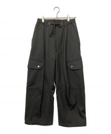 MAISON SPECIAL（メゾンスペシャル）の古着「Chambray Wool Prime-Wide Three-Dimensional Cutting Cargo Pants」｜ブラック