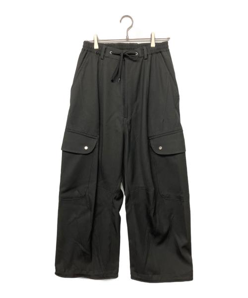 MAISON SPECIAL（メゾンスペシャル）MAISON SPECIAL (メゾンスペシャル) Chambray Wool Prime-Wide Three-Dimensional Cutting Cargo Pants ブラック サイズ:０の古着・服飾アイテム