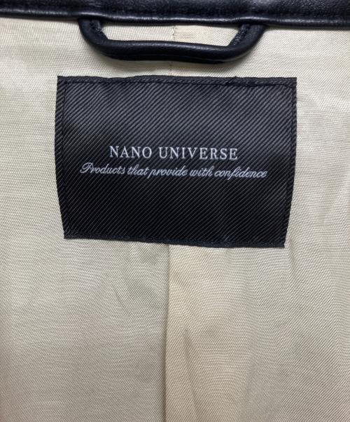 nano・universe（ナノ・ユニバース）nano・universe (ナノ・ユニバース) レザージャケット ブラック サイズ:Sの古着・服飾アイテム