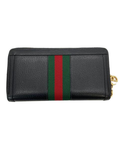 GUCCI（グッチ）GUCCI (グッチ) ジップアラウンドウォレット ブラックの古着・服飾アイテム
