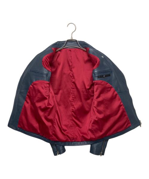 NO ID.（ノーアイディー）NO ID. (ノーアイディー) ダブルライダースジャケット ブルー サイズ:１の古着・服飾アイテム