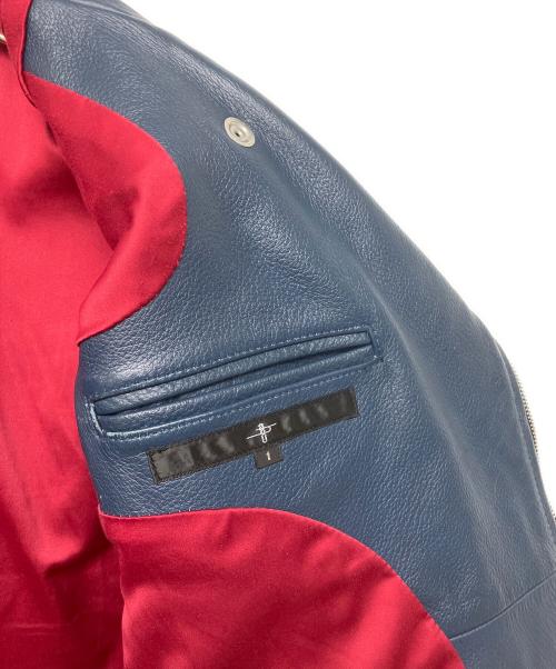NO ID.（ノーアイディー）NO ID. (ノーアイディー) ダブルライダースジャケット ブルー サイズ:１の古着・服飾アイテム