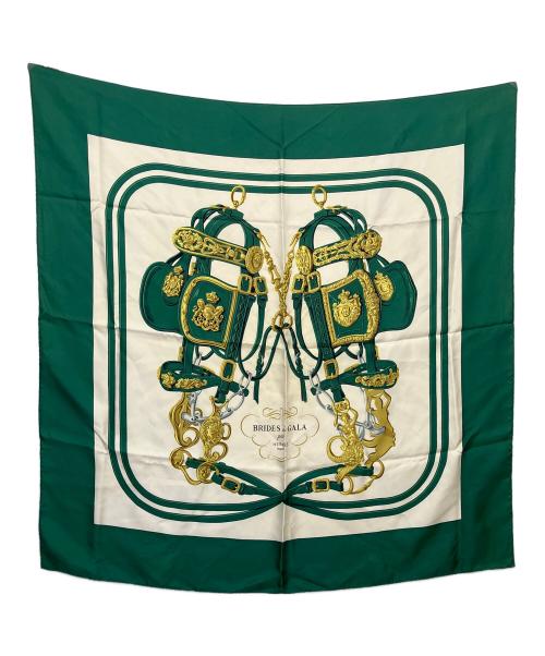 HERMES（エルメス）HERMES (エルメス) BRIDES de GALA　スカーフ グリーンの古着・服飾アイテム