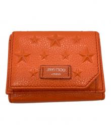 JIMMY CHOO（ジミーチュウ）の古着「スターエンボス 3つ折り財布」｜オレンジ