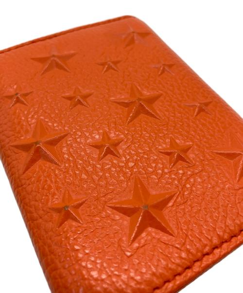 JIMMY CHOO（ジミーチュウ）JIMMY CHOO (ジミーチュウ) スターエンボス 3つ折り財布 オレンジの古着・服飾アイテム