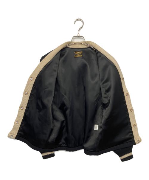 COOTIE PRODUCTIONS（クーティープロダクツ）COOTIE PRODUCTIONS (クーティープロダクツ) ノーカラージャケット ブラック×ベージュ サイズ:Sの古着・服飾アイテム