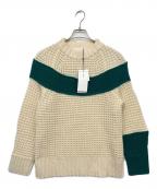 sacaiサカイ）の古着「ジップアタッチメントニット」｜ベージュ×グリーン
