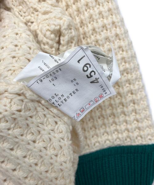 sacai（サカイ）sacai (サカイ) ジップアタッチメントニット ベージュ×グリーン サイズ:1の古着・服飾アイテム