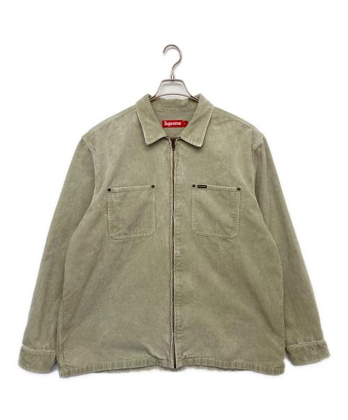 SUPREME（シュプリーム）SUPREME (シュプリーム) Washed Corduroy Zip Up Shirt SS24 カーキ サイズ:XXLの古着・服飾アイテム