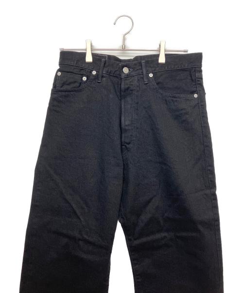 Graphpaper（グラフペーパー）Graphpaper (グラフペーパー) セルビッジワイドストレートデニムパンツ　ワイドパンツ ブラック サイズ:２ 未使用品の古着・服飾アイテム