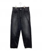 Graphpaperグラフペーパー）の古着「セルビッチデニム 5ポケットテーパードパンツ　デニムパンツ」｜ブラック